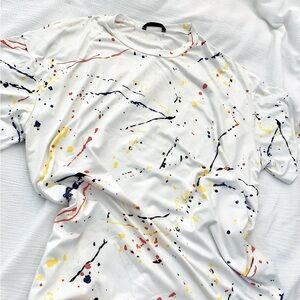 🔥2 for $5🔥SHEIN Women’s Paint Splatter Tie Dye Oversized T-shirt Size:S (US 4)